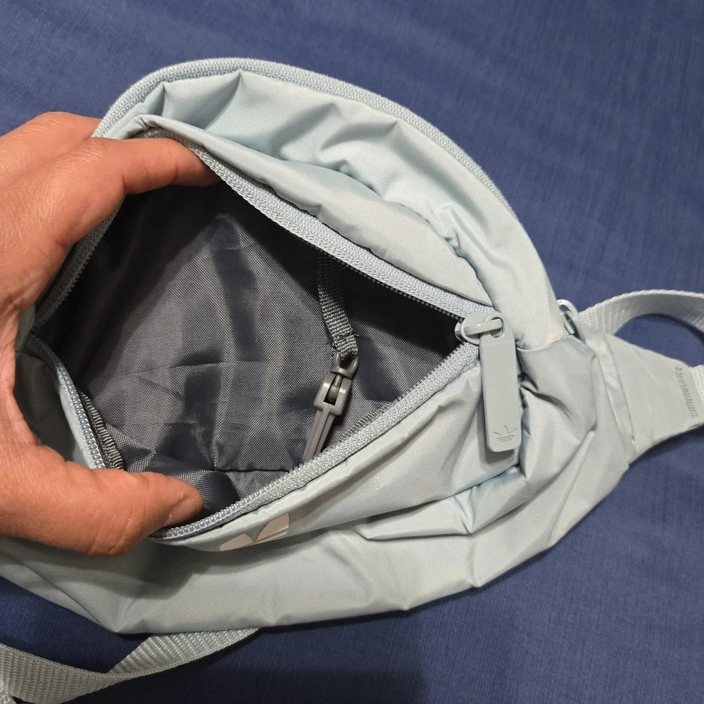 Adidas Belt Bag Mens Small Blue Recycled Polyester Zip Fanny Pack Sports Travel‎